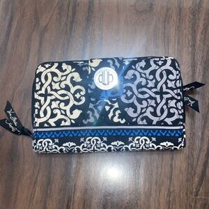 Vera Bradley Black and Blue Patterned Wallet